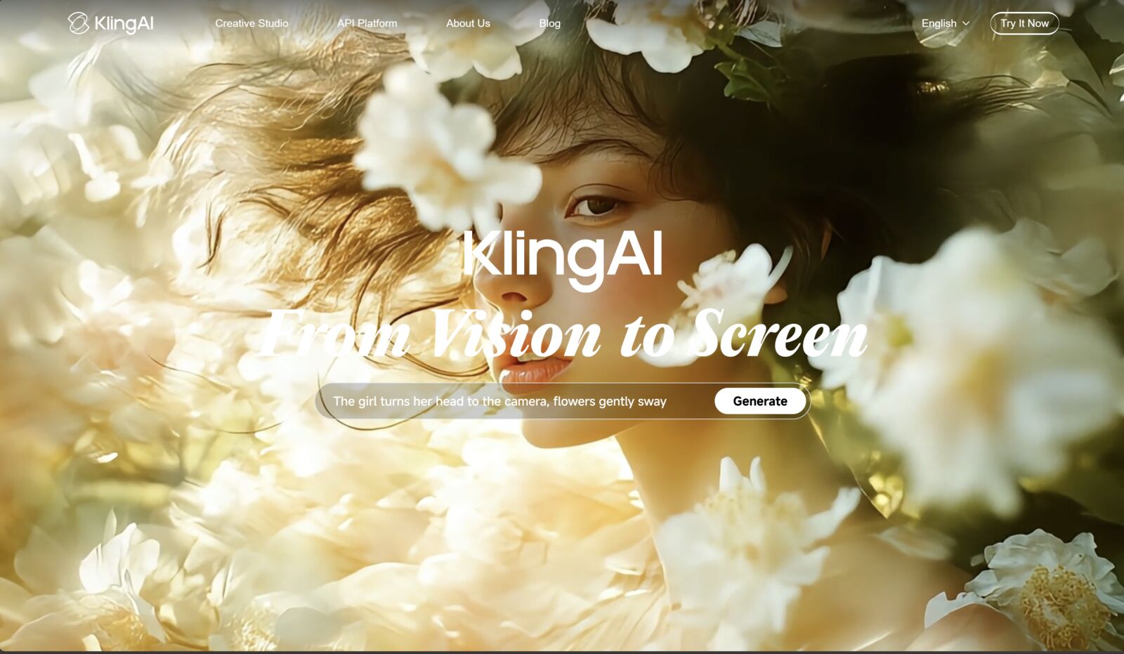 Kling AI — hero UI capture