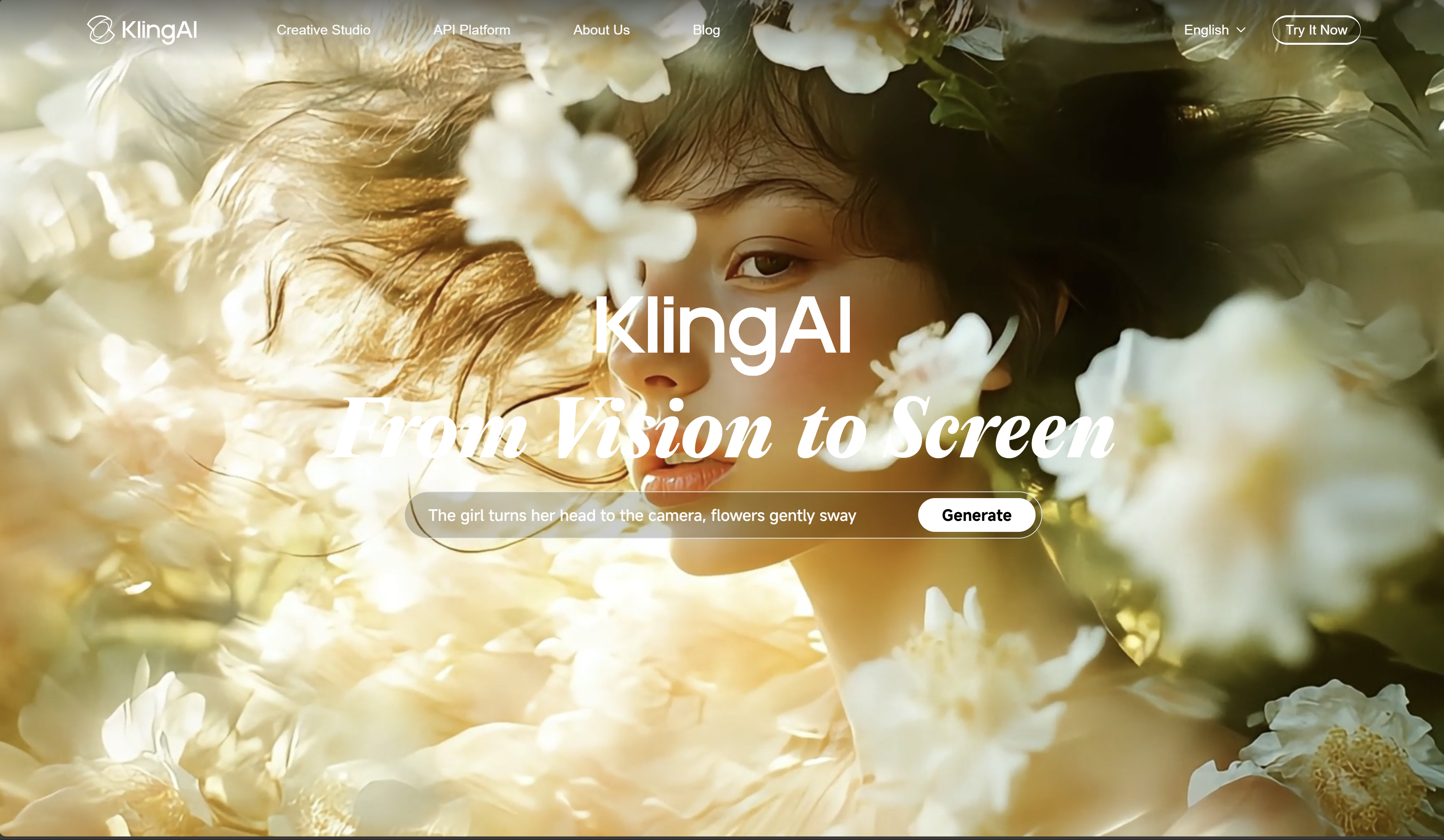 Kling AI — hero UI capture (file: capture-hero.png)