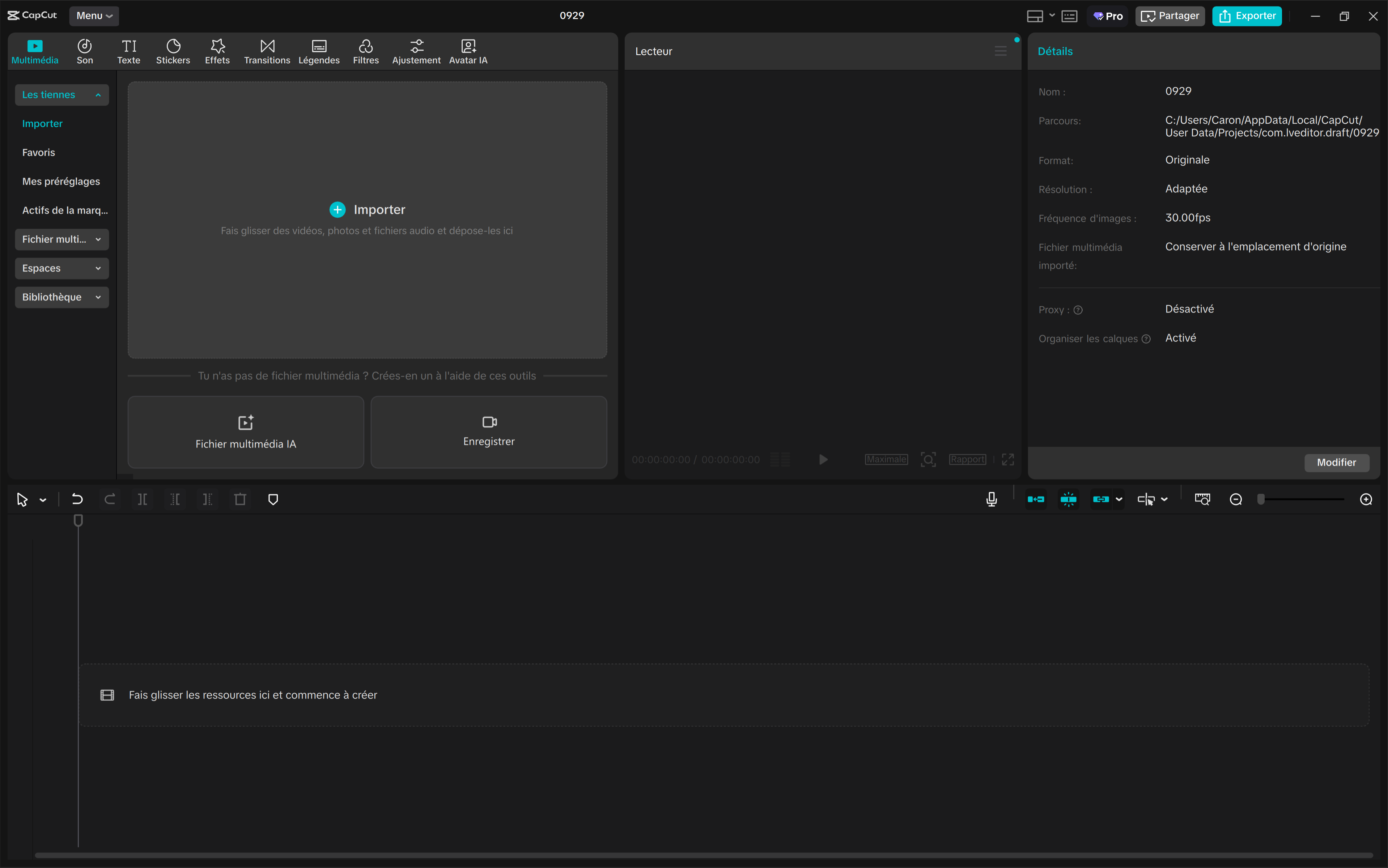 CapCut desktop editor interface