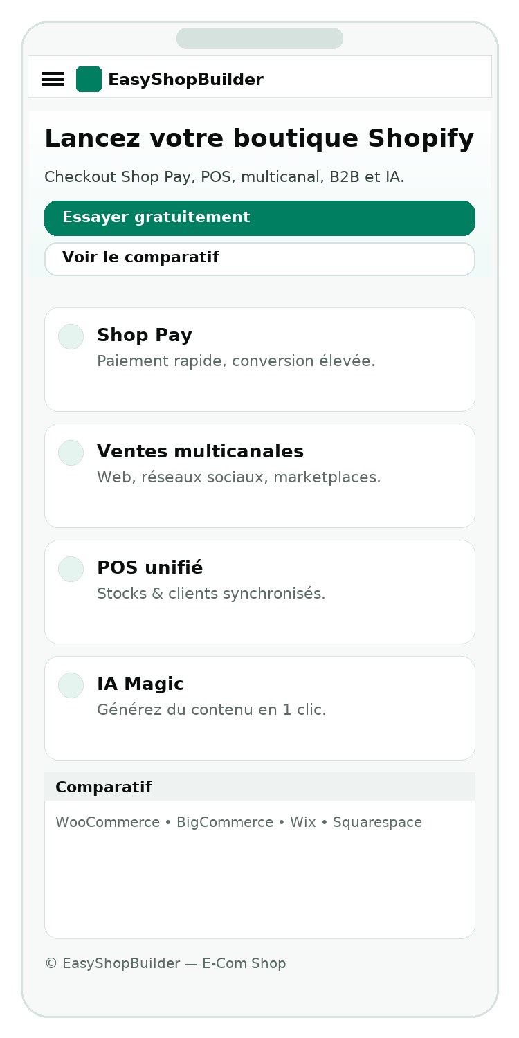Shopify mobile storefront preview