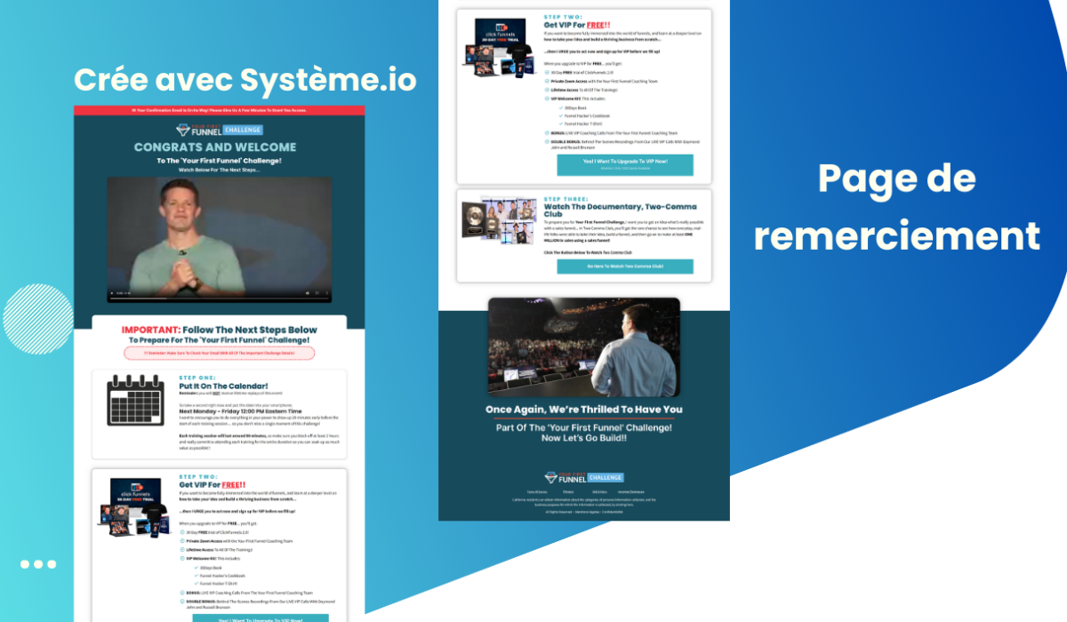 Système.io funnel editor screenshot